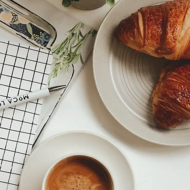 Espresso and croissant