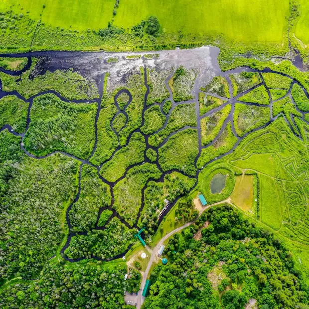 Labyrinthe d'eau vu du haut des airs_2
