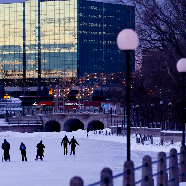 Romantic evening skating