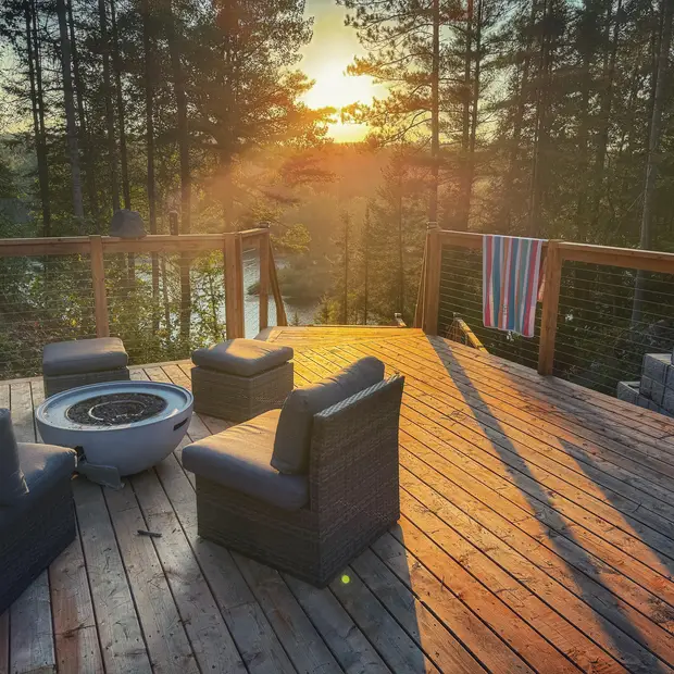 Terrasse au coucher du soleil